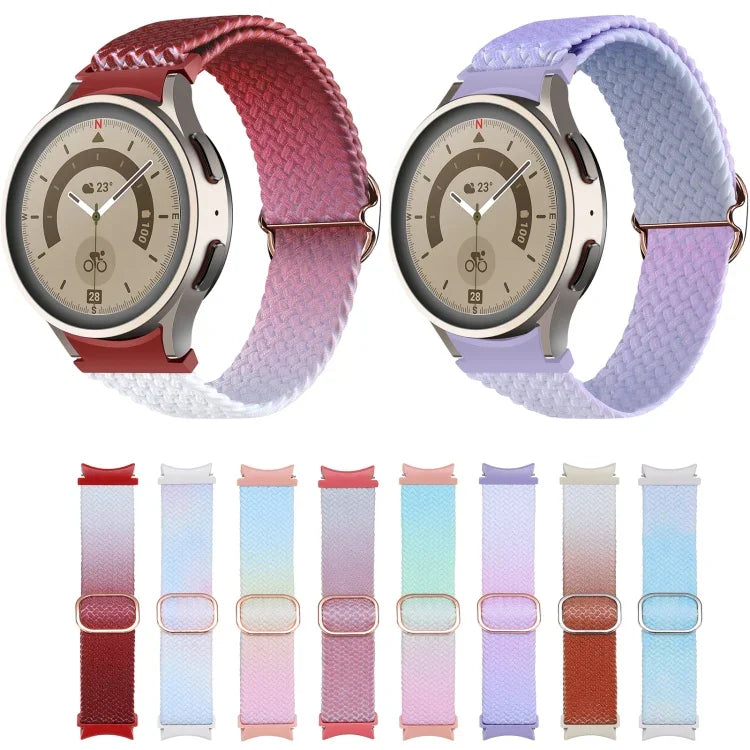 For Samsung Galaxy Watch 5 / Watch 5 Pro / Watch 4 Weave Gradient Color Watch Band