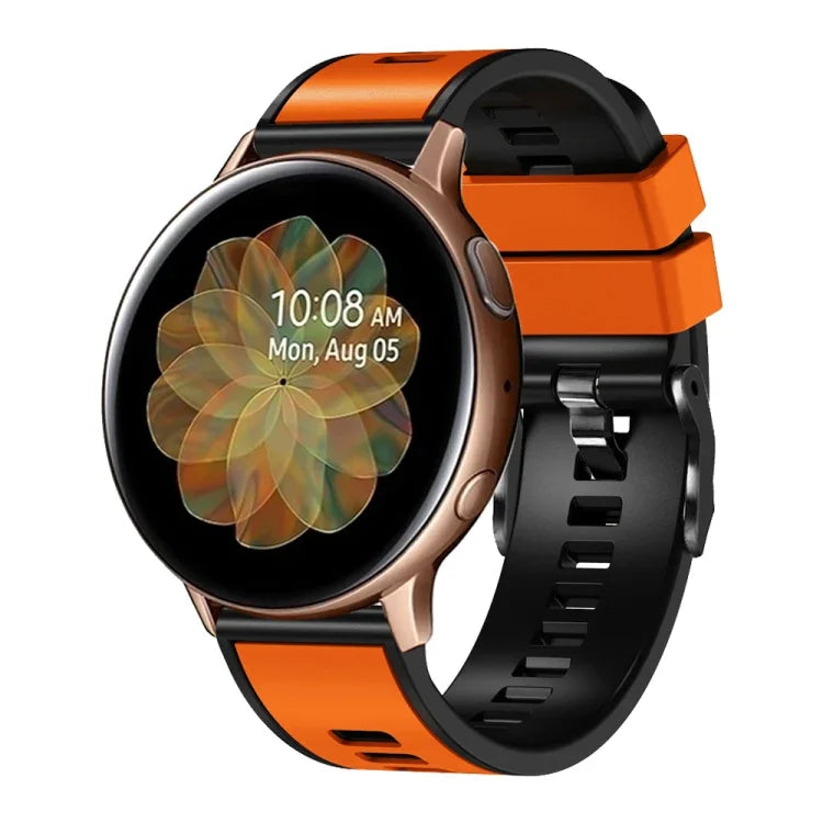 Plain Weave Two-color Silicone Watch Band, For Samsung Galaxy Watch 5 40mm / 44mm