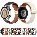 Folding Buckle Genuine Leather Watch Band, For Samsung Galaxy Watch 5