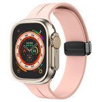 Solid Color Silicone Watch Band, For Apple Watch Series 8&7 41mm / SE 2&6&SE&5&4 40mm / 3&2&1 38mm, For Apple Watch Ultra 49mm / Series 8&7 45mm / SE 2&6&SE&5&4 44mm