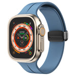 Solid Color Silicone Watch Band, For Apple Watch Series 8&7 41mm / SE 2&6&SE&5&4 40mm / 3&2&1 38mm, For Apple Watch Ultra 49mm / Series 8&7 45mm / SE 2&6&SE&5&4 44mm