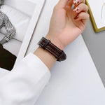 Grooved Genuine Leather Watch Band, For Samsung Galaxy Watch5 40mm / 44mm