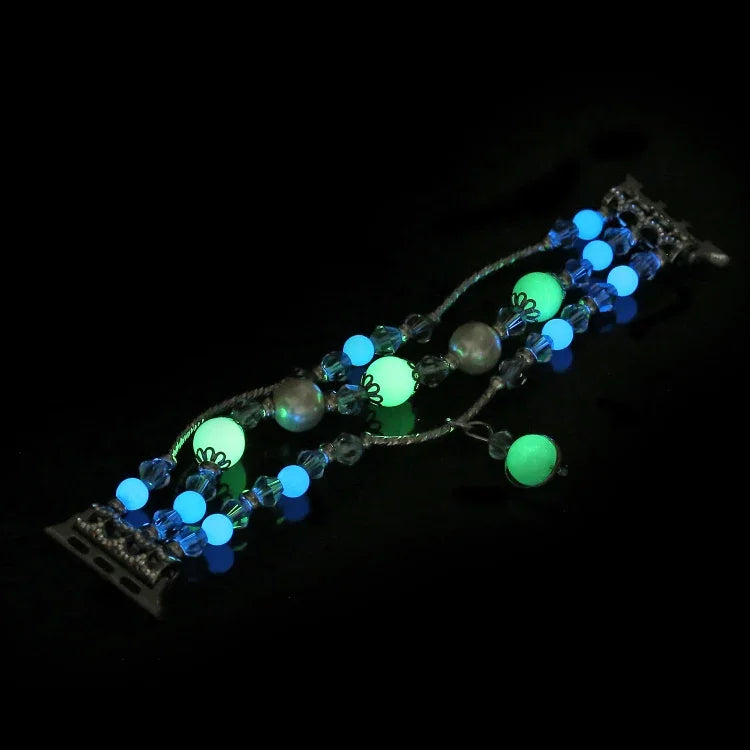 Luminous Agate Watchband, For Apple Watch 5 & 4 40mm / 3 & 2 & 1 38mm, For Apple Watch Ultra 49mm / Series 8&7 45mm / SE 2&6&SE&5&4 44mm / 3&2&1 42mm