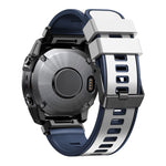 22mm Plain Weave Two-Color Quick Release Silicone Watch Band, For Garmin Fenix 7