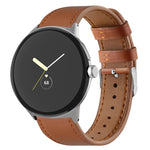 Round Tail Genuine Leather Watch Band, For Google Pixel Watch 4 / 3 / 2 / 1 41mm