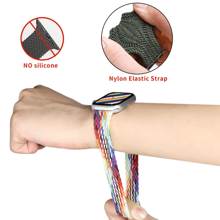 Nylon Single-turn Braided Watch Band For Apple Watch Series 8&7 41mm / SE 2&6&SE&5&4 40mm / 3&2&1 38mm, For Apple Watch Series 8&7 41mm,135mm, For Apple Watch Series 8&7 41mm, 135mm