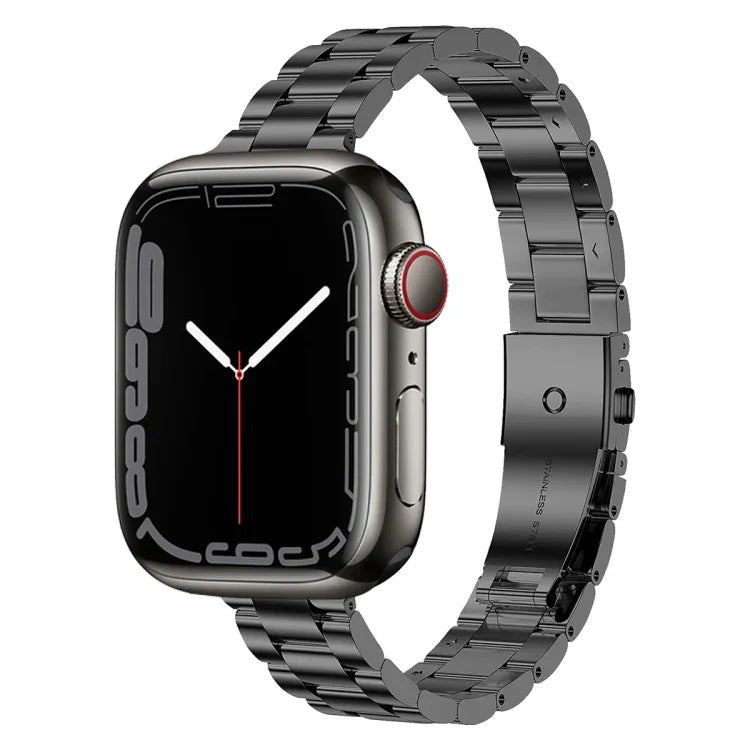 Small Waist Stainless Steel Watch Band, For Apple Watch Ultra 49mm / Series 8&7 45mm, For Apple Watch Series 8&7 41mm / SE 2&6&SE&5&4 40mm