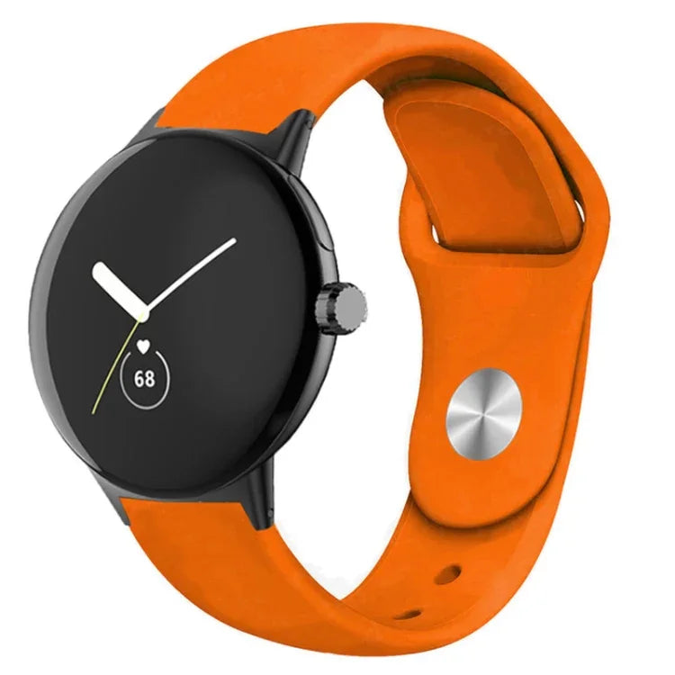Solid Color Reverse Buckle Silicone Watch Band, For Google Pixel Watch 4 / 3 / 2 / 1 41mm