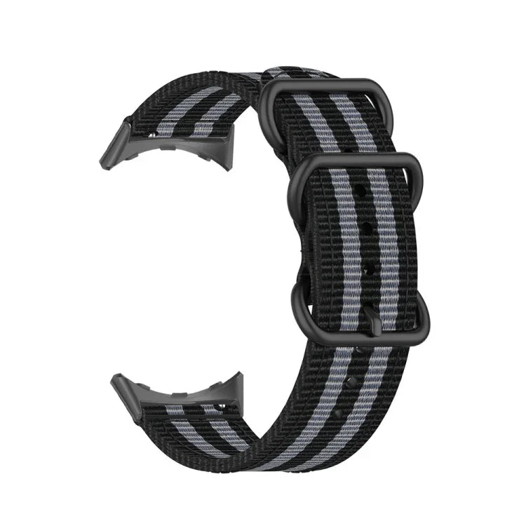 Three-ring Black Buckle Nylon Watch Band, For Google Pixel Watch 4 / 3 / 2 / 1 41mm