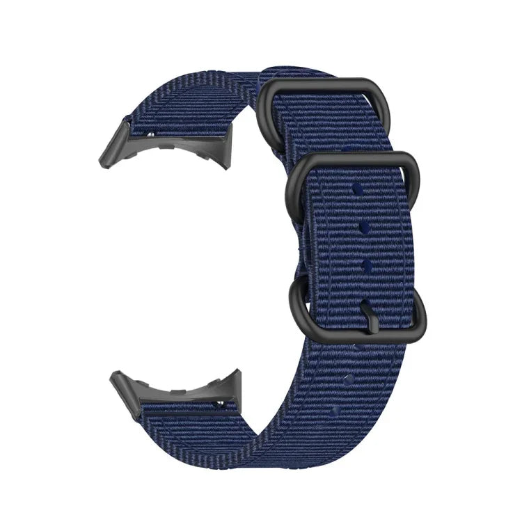 Three-ring Black Buckle Nylon Watch Band, For Google Pixel Watch 4 / 3 / 2 / 1 41mm