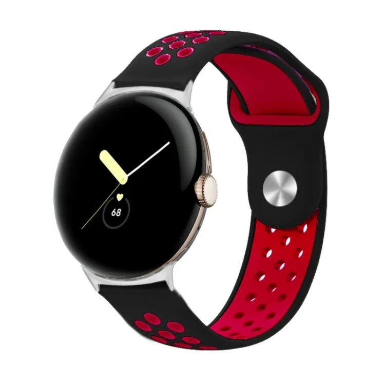 Two-color Reverse Buckle Silicone Watch Band, For Google Pixel Watch 4 / 3 / 2 / 1 41mm