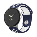 Two-color Reverse Buckle Silicone Watch Band, For Google Pixel Watch 4 / 3 / 2 / 1 41mm