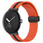 Two-color Folding Buckle Silicone Watch Band, For Google Pixel Watch 4 / 3 / 2 / 1 41mm