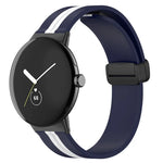 Two-color Folding Buckle Silicone Watch Band, For Google Pixel Watch 4 / 3 / 2 / 1 41mm