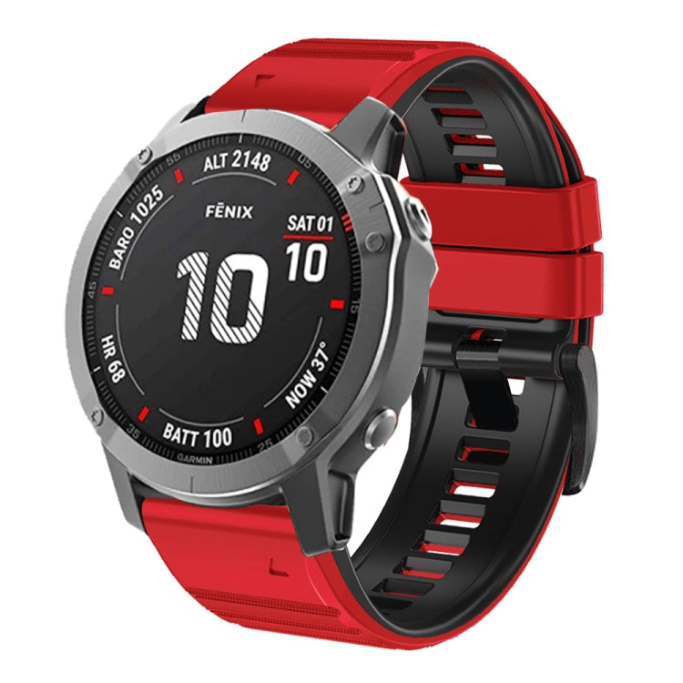 Two-Color Silicone Watch Band, For Garmin Fenix 7X / 6X / 5X 26mm