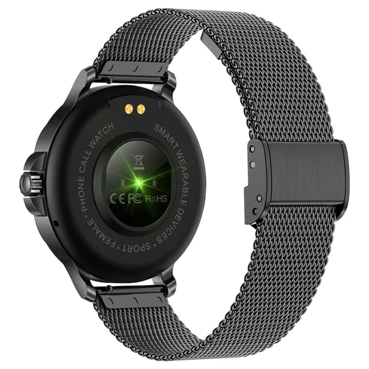 CF12 1.2 inch Waterproof Smart Steel Strap Wristband Support Heart Rate Monitoring / Blood Pressure Monitoring, CF12 Steel Strap (Black)