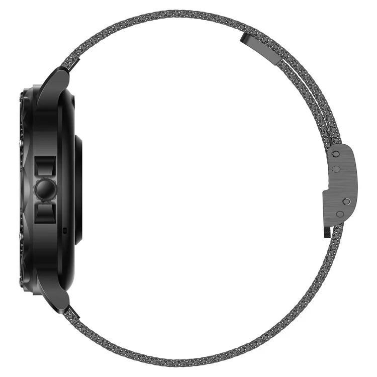 CF12 1.2 inch Waterproof Smart Steel Strap Wristband Support Heart Rate Monitoring / Blood Pressure Monitoring, CF12 Steel Strap (Black)