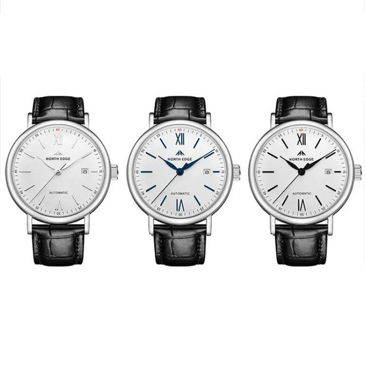 NORTH EDGE AMOY Multifunctional Business Men's Watch Waterproof Leather Mechanical Watch