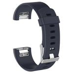 For Fitbit Charge 2 Common Texture Silicone Replacement Wrist Strap Watchband with Buckle, S, L