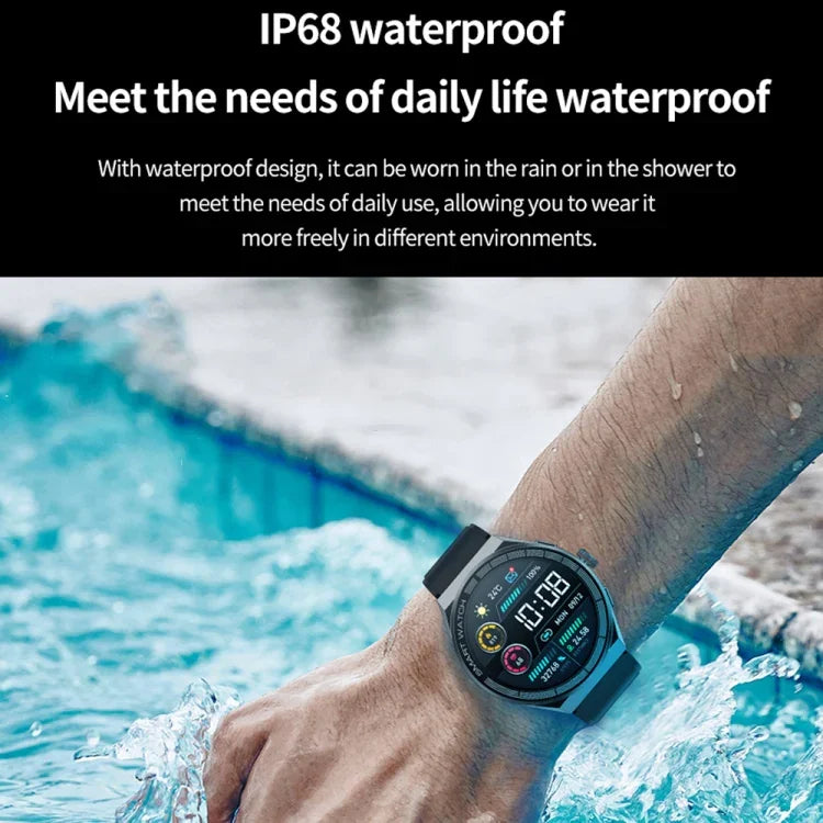 BM01 1.45 inch Silicone Band IP68 Waterproof Smart Watch Support Bluetooth Call / NFC, Silicone Band (Silver), Silicone Band (Black)
