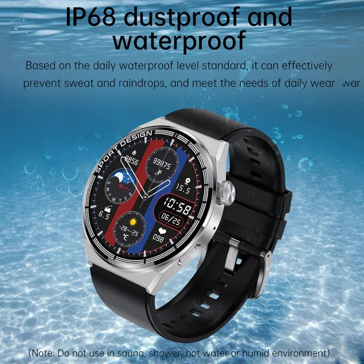 HDT 3 Max 1.6 inch Silicone Band IP67 Waterproof Smart Watch Support Bluetooth Call / NFC, Silicone Band (Black), Silicone Band (Silver)