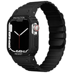 Silicone Integrated Frame Watch Band, For Apple Watch Series 8&7 41mm / SE 2&6&SE&5&4 40mm, For Apple Watch Ultra 49mm, For Apple Watch Series 8&7 45mm / SE 2&6&SE&5&4 44mm