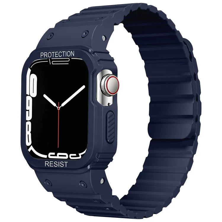 Silicone Integrated Frame Watch Band, For Apple Watch Series 8&7 41mm / SE 2&6&SE&5&4 40mm, For Apple Watch Ultra 49mm, For Apple Watch Series 8&7 45mm / SE 2&6&SE&5&4 44mm