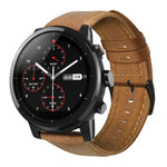 Oil Wax Genuine Leather Watch Band, For Amazfit GTR 47mm / Pace / Stratos, For Amazfit 2 Stratos, For Ticwatch Pro / E2 / S2, For Pebble Gen 1, For Pebble Time