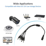 DC Female to DC Male Power Connection Extension Cable, 0.37m 4 in 1, 0.42m 8 in 1, 0.37m 2 in 1, 0.37m 6 in 1, 0.37m 3 in 1, 0.5m 16 in 1