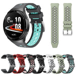 Two Color Round Hole Silicone Watch Band, For Huawei Watch GT 2e