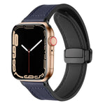 Magnetic Folding Silicone Leather Watch Band, For Apple Watch Series 8&7 41mm