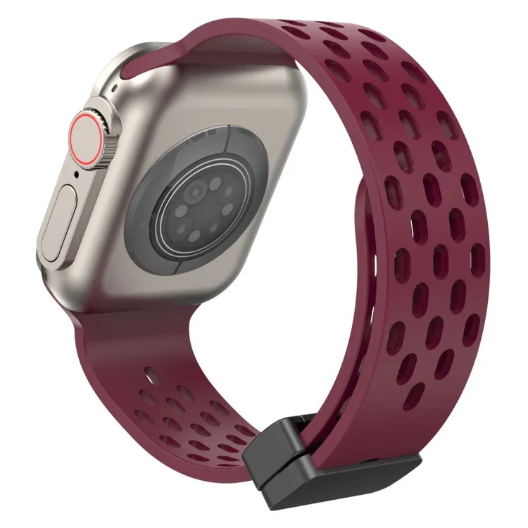 Magnetic Clasp Silicone Watch Band, For Apple Watch Series 8&7 41mm, For Apple Watch Series 8&7 45mm