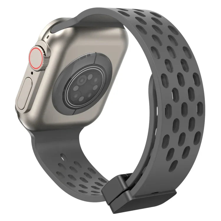 Magnetic Clasp Silicone Watch Band, For Apple Watch Series 8&7 41mm, For Apple Watch Series 8&7 45mm