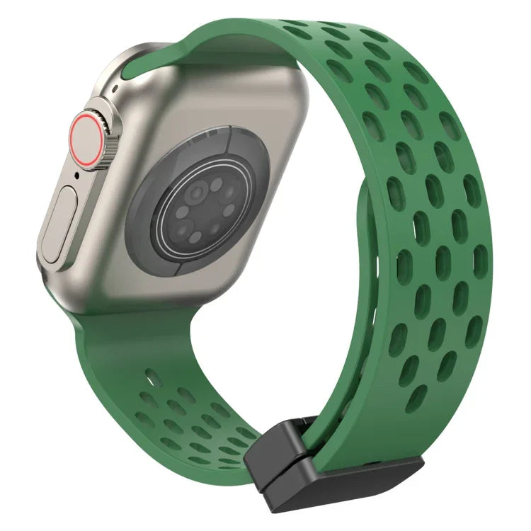 Magnetic Clasp Silicone Watch Band, For Apple Watch Series 8&7 41mm, For Apple Watch Series 8&7 45mm