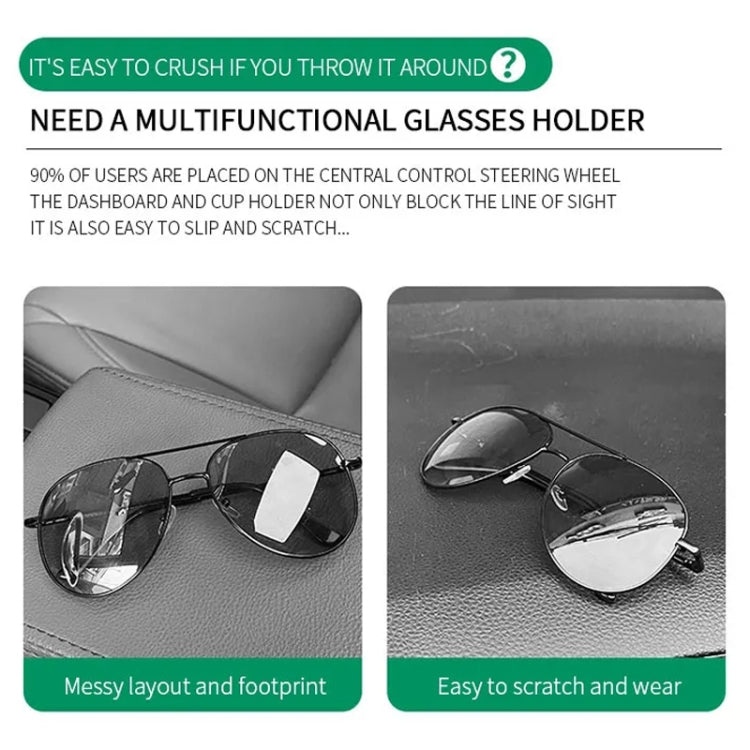 Car Sun Visor Glasses Holder Multifunctional Card Clip Storage Rack