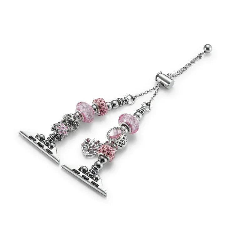 Bead Bracelet Metal Watch Band, For Apple Watch 8 45mm, For Apple Watch SE 2022 40mm, For Apple Watch SE 2022 44mm, For Apple Watch 7 41mm, For Apple Watch 7 45mm, For Apple Watch SE 40mm, For Apple Watch SE 44mm, For Apple Watch 6 40mm                ...