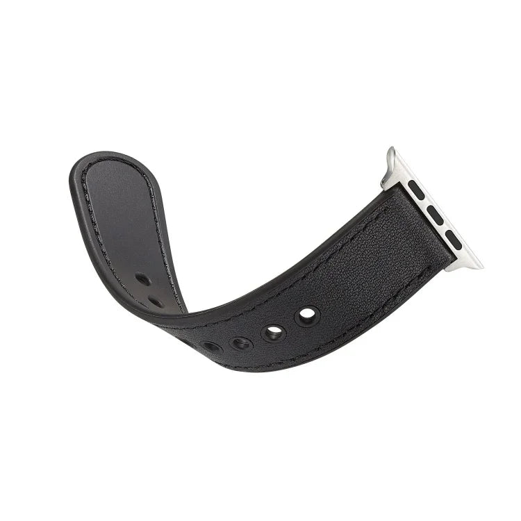 Single Buckle TPU+ Genuine Leather Watchband, For Apple Watch Series 7 41mm / 6 & SE & 5 & 4 40mm / 3 & 2 & 1 38mm, For Apple Watch Series 7 45mm / 6 & SE & 5 & 4 44mm / 3 & 2 & 1 42mm, For Apple Watch Series 8&7 41mm / SE 2&6&SE&5&4 40mm / 3&2&1 38mm ...