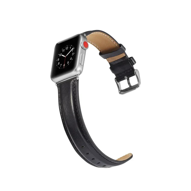 Crazy Horse Texture Top-grain Leather Watchband, For Apple Watch Series 7 41mm / 6 & SE & 5 & 4 40mm / 3 & 2 & 1 38mm, For Apple Watch Series 7 45mm / 6 & SE & 5 & 4 44mm / 3 & 2 & 1 42mm
