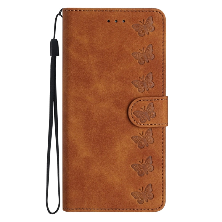 Seven Butterflies Embossed Leather Phone Case, For iPhone 14 Pro Max, For iPhone 13 Pro Max, For iPhone 13 Pro, For iPhone 13, For iPhone 13 mini, For iPhone 12, For iPhone 12 Pro Max, For iPhone 12 Pro