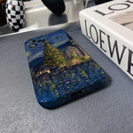 Precise Hole Oil Painting Pattern PC Phone Case, For iPhone 13 Pro, For iPhone 13, For iPhone 13 mini, For iPhone 12, For iPhone 12 Pro Max