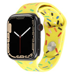 Rainbow Raindrops Silicone Watch Band, For Apple Watch Ultra 49mm, For Apple Watch SE 2023 44mm, For Apple Watch 8 41mm, For Apple Watch SE 2023 40mm