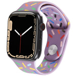 Rainbow Raindrops Silicone Watch Band, For Apple Watch 9 41mm, For Apple Watch SE 2022 44mm, For Apple Watch 7 41mm, For Apple Watch 7 45mm