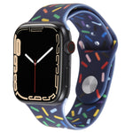 Rainbow Raindrops Silicone Watch Band, For Apple Watch 5 44mm, For Apple Watch 5 40mm, For Apple Watch 4 44mm, For Apple Watch 4 40mm