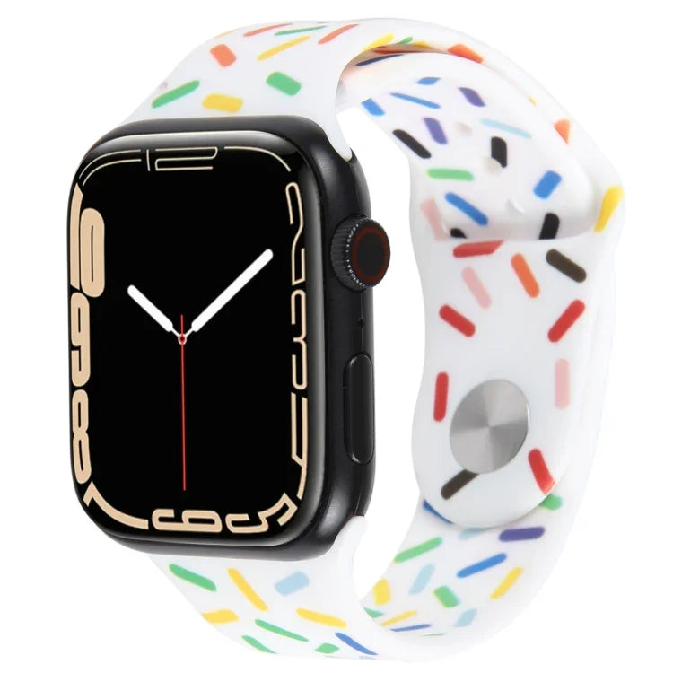 Rainbow Raindrops Silicone Watch Band, For Apple Watch 42mm, For Apple Watch 38mm