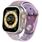 Rainbow Raindrops Silicone Watch Band, For Apple Watch Ultra 49mm, For Apple Watch SE 2023 44mm, For Apple Watch 8 41mm, For Apple Watch SE 2023 40mm