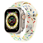 Rainbow Raindrops Silicone Watch Band, For Apple Watch 8 45mm, For Apple Watch Ultra 2 49mm, For Apple Watch 9 45mm, For Apple Watch SE 2022 40mm
