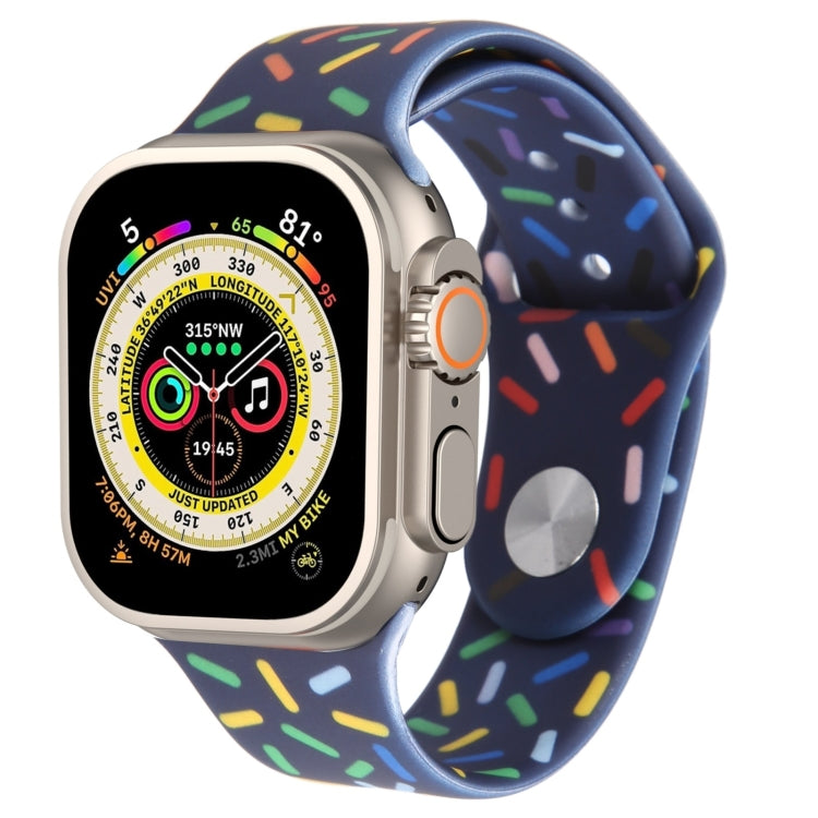 Rainbow Raindrops Silicone Watch Band, For Apple Watch 9 41mm, For Apple Watch SE 2022 44mm, For Apple Watch 7 41mm, For Apple Watch 7 45mm
