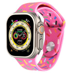 Rainbow Raindrops Silicone Watch Band, For Apple Watch 9 41mm, For Apple Watch SE 2022 44mm, For Apple Watch 7 41mm, For Apple Watch 7 45mm