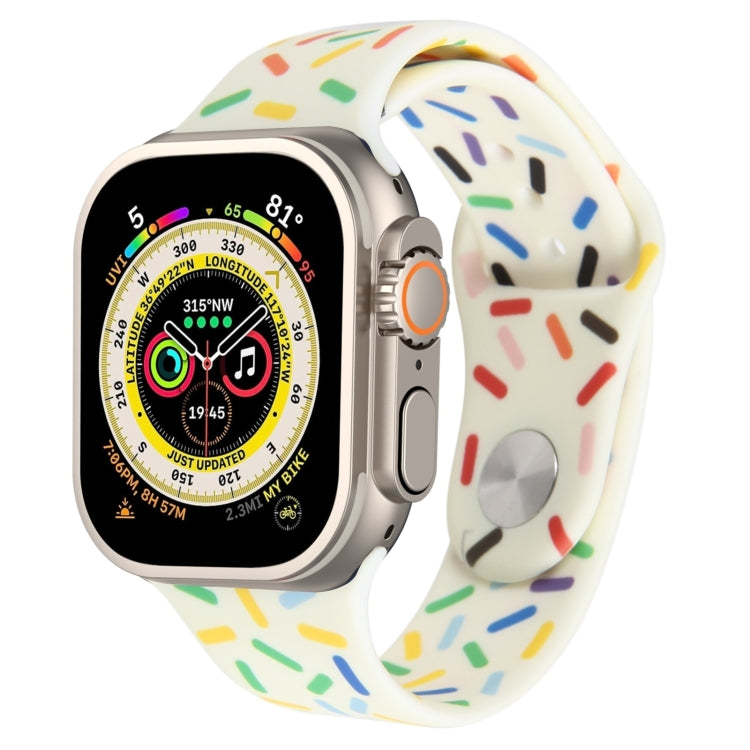 Rainbow Raindrops Silicone Watch Band, For Apple Watch 9 41mm, For Apple Watch SE 2022 44mm, For Apple Watch 7 41mm, For Apple Watch 7 45mm