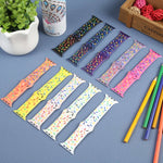 Rainbow Raindrops Silicone Watch Band, For Apple Watch 3 38mm, For Apple Watch 3 42mm, For Apple Watch 2 42mm, For Apple Watch 2 38mm